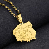 2024 new fashion stainless steel Polish map pendant necklace temperament everything collarbone chain birthday anniversary gift