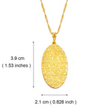Anniyo 3.9cm Arabic Bible Scripture Pendant and Necklace for Women and Girls Prayer Ornaments Middle East Jewelry  #150404