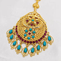 Luxury Head Chain Wedding Jewelry For Women Bohemian Gold Plated Forehead Rhinestone Tassel Indian Bollywood Hair Accessory