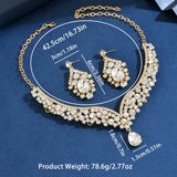 Ladies' fashionable design necklace earrings jewelry set suitable for daily wear, wedding parties, holiday gifts