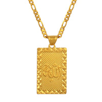 Anniyo Prophet Mohammed Allah Pendant Necklace Women Men Gold Color Jewelry Middle East/Muslim/Islamic Arab Ahmed #085106