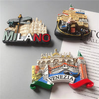 European Souvenir Refrigerator Magnets Milan, Venice, Italy European Stereo Resin Magnet Home Decor