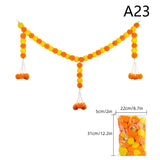 1Pc Indian Style Marigold Flower Garland With Flowers For Day Of The Dead Diwali Home DIY Craft Party Halloween Party Decor