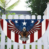 4th of July Party Banner Independence Day Decoration Banner Patriotic God Bless America Non-Pleated Fan Flag Indoor and Outdoor