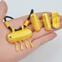 Anniyo Ethiopian Jewelry sets for Women Black Rope Necklaces Earrings Ring Gold Color Eritrean African Party Jewelry #161516