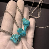 HEYYA STONE  Natural Turquoise Pendant Necklace For Women 925 Silver Plated Simple Fine Jewelry Gemstone Classic Style