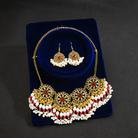 Luxury Elegant Crystal Wedding Jewelry Set Women Vintage Water Drop Earring Necklace Set Indian Gold Color Bijoux Bride Gift