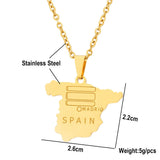 2024 New fashion stainless steel Spanish map pendant necklace for men and women geometric titanium steel pendant national style
