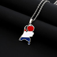 2024 new fashion stainless just vintage Dutch map flag pendant necklace temperament everything collarbone chain birthday anniver