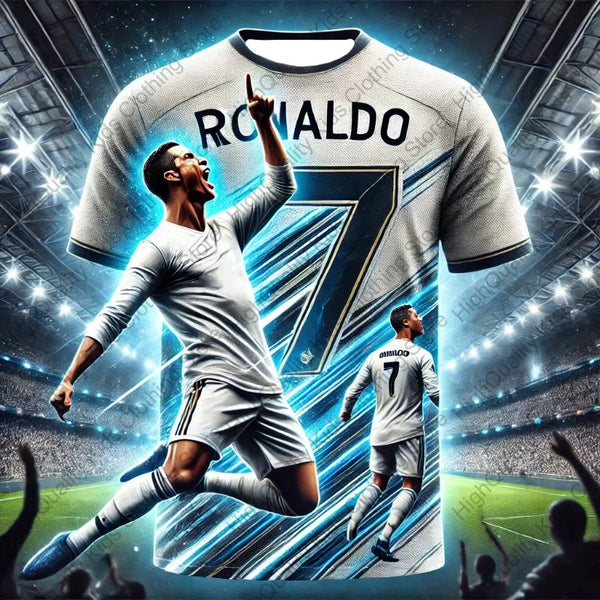 2024 New Arrival ChatGPT AI Ronaldo #7 Jersey Football Jersey For Adults Kids Summer Soccer Training Tops Clothing