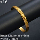 Anniyo (One Piece) Wholesale Dubai Bangle Jewelry Gold Plated Ethiopian Bracelet Openable for Women African Arab Wedding #001802