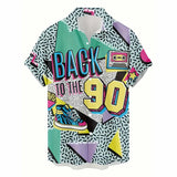 Retro 80s 90s Hawaiian Shirts Men Clothing 3D Printed Short Sleeves Tops Cool Outdoor Lapel Blouse Y2k Summer Button Shirt