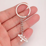 Dawapara Vintage Eagle Crow Raven Pendant Keychain Viking Animal Bird Protection Amulet Stainless Steel Keyring Jewelry