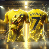 New arrivals Pokemon Pikachu kids Summer Breathable and Quick-Dryingsports T-shirt Ronaldo Man Special Jersey Kit