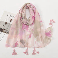 Ethnic Printed Cotton Hijab Viscose Tassels Scarf For Muslim Woman Hijabs Shawls Lady Soft Long Wraps Islim Headband Turban