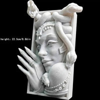 Medusa Figurine Bookends, Decorative Plastic Statue for Shelf, Desk, and Room Ambiance, Versatile Indoor Decor