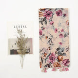 Fashion Printing Flower Tassel Shawl Cotton Viscose Scarf Women Beach Sunscreen Shawl Muslim Hijab Wrap Headscarf 180*90cm