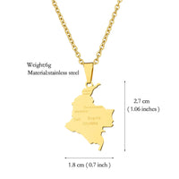 2024 New fashion stainless steel Columbia map with city necklace for women and men couples ethnic style accessory collarbone cha