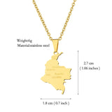 2024 New fashion stainless steel Columbia map with city necklace for women and men couples ethnic style accessory collarbone cha