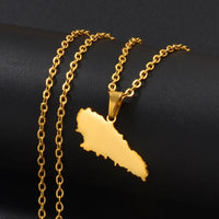 Anniyo Moheli Comoros Map Pendant Necklaces for Women Girls Stainless Steel Moili Mwali Jewelry #304901