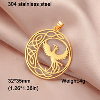 EUEAVAN 5pcs Phoenix Stainless Steel Pendant Fire Bird Hummingbird Charms Lucky Necklace Earrings Jewelry Making Supplies DIY