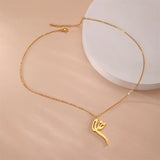 Jeshayuan Iranian Farsi God Necklace for Women Persian Calligraphy Love Pendant Mythology Symbol Amulet Stainless Steel Jewelry