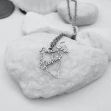 Customizable India Map Name Pendant Necklace 18K Golden Plated Stainless Steel Jewelry