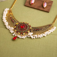 Luxury Elegant Crystal Wedding Jewelry Set Women Vintage Water Drop Earring Necklace Set Indian Gold Color Bijoux Bride Gift
