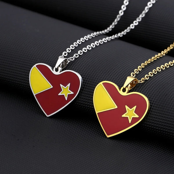 2024 new fashion stainless steel Tigrei State Ethiopian heart-shaped necklace for women and men couples ethnic style accessories