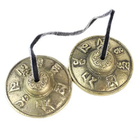 Tibetan Tingsha Cymbals 2pcs, Meditation Sanskrit Brass Chime Bells for Spiritual Healing Mindfulness, Yoga Buddhist