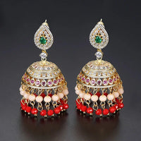 Gypsy Jewelry Retro Ethnic Indian Jhumka Crystal Small Bells Beads Drop Tassel Earrings Women Bohemian Statement Jhumki Tribal