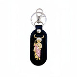 1pc Metal PU Leather St. Jude Pendant Keyring Keychain Religious Ornament