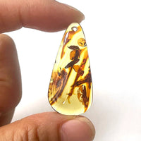 Yoowei Natural Piebald Amber 100% Genuine Unique Pendant Necklace Diy New Oval Water Drop Fashion Jewelry Original Reiki Stone