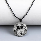 Ethnic Chinese Yin Yang Tai Chi Necklace Round Stainless Steel Tree Of Life Necklaces For Men Taoist Jewelry
