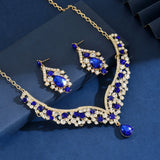 Ladies' fashionable design necklace earrings jewelry set suitable for daily wear, wedding parties, holiday gifts