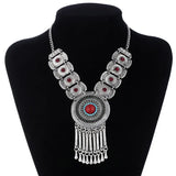 Fashion Ethnic Gypsy Bohemian Choker Necklace For Women Beads Drop Tassel Vintage Big Statement Collier Femme Party Jewelry Gift