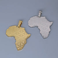 2Pcs/lot Africa Map Pendant Charm For Necklace Bracelets Jewelry Crafts Making Findings Handmade Stainless Steel Charm