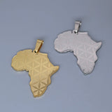 2Pcs/lot Africa Map Pendant Charm For Necklace Bracelets Jewelry Crafts Making Findings Handmade Stainless Steel Charm