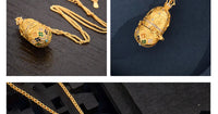 9999 24K real gold flowers blooming see the Buddha Gawu box necklace pendant Amitabha Buddha Guanyin gold jewelry men and women