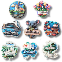 1pc, Australia Fridge Magnet, Koala Magnet, Ocean Magnet,Netherlands Windmill Tulip Four-Leaf Clover Fridge Sticker Home Decorat