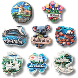 1pc, Australia Fridge Magnet, Koala Magnet, Ocean Magnet,Netherlands Windmill Tulip Four-Leaf Clover Fridge Sticker Home Decorat