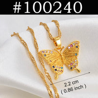 Anniyo Butterfly Mary Guadalupe Cross Butterfly Hamsa Charms Pendand Necklaces Wedding Party African Hawaiian Jewelry @@100040