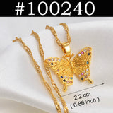 Anniyo Butterfly Mary Guadalupe Cross Butterfly Hamsa Charms Pendand Necklaces Wedding Party African Hawaiian Jewelry @@100040
