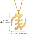 Anniyo 7.2cm Africa Symbol Pendant Necklaces Women Men Stainless Steel Adinkra Gye Nyame Ancient Egypt Jewelry Ghanaian @362921