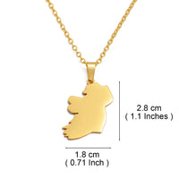 Anniyo Ireland Map Pendant Necklaces Stainless Steel Éirinn Jewelry #350901