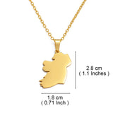 Anniyo Ireland Map Pendant Necklaces Stainless Steel Éirinn Jewelry #350901