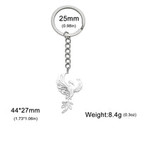 Skyrim Phoenix Pendant Stainless Steel Keychain Men's and Women's Couple Fashion Party Birthday Gift Jewelry Gift New 2025