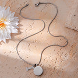 Personalized Round Paw Print Urn Necklace for Ashes Custom  Stainless Steel Cremation Jewelry with Dog Bone Memorial Pendant