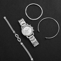 4PCS/Set Fashion Rhinestone Women Watches Luxury Steel Band Ladies Quartz Watch Bracelets Set Reloj Mujer（Without Box）