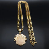 2024 new fashion everything with Brazilian Madonna necklace male pendant pendant stainless steel hip hop men's sweater chain jew